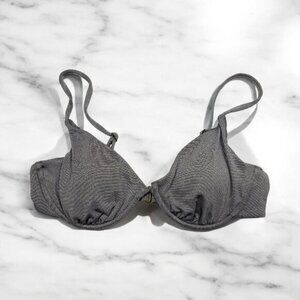 Andie Swim Bikini Top Sicily Silver Underwire Vacation Beach Sexy Sparkle size M